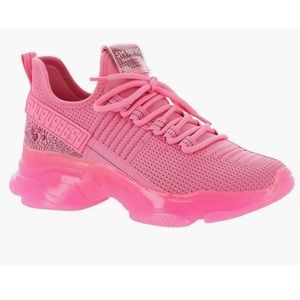 STEVE MADDEN MAXIMA SM NY90 hot pink RHINESTONES SNEAKER Size 10